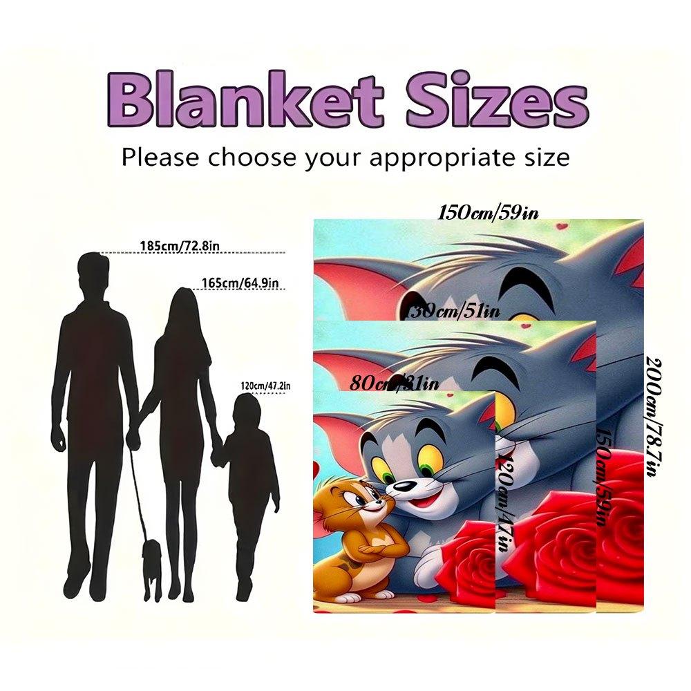 """Sfondo per telefono di San Valentino di Tom & Jerry"Coperta Plaid in Flanella per Divano, Letto, Viaggio, Campeggio, Ufficio"""
