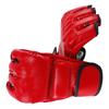 Unisex MMA Gloves Half Finger Boxing Gloves with Open Palms for Combat Fighting Training Red