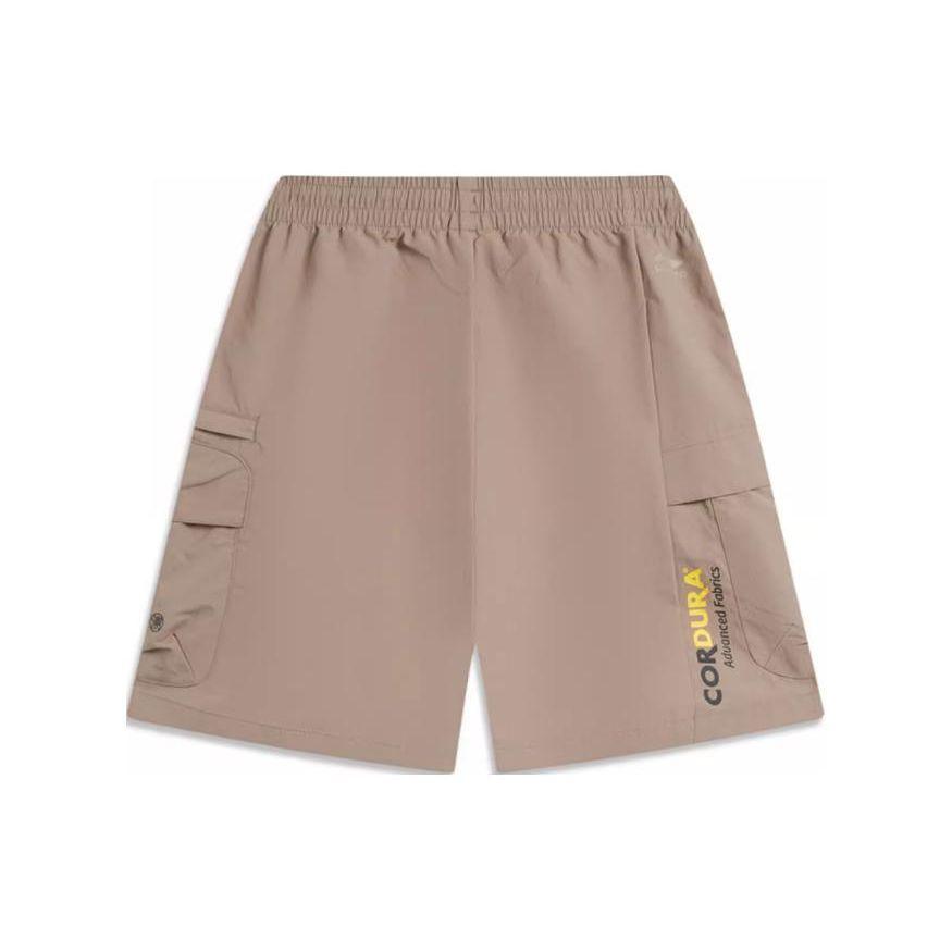 Li Ning CF Outdoor Water-Resistant Letter Print Straight Leg Elastic Waist Casual Shorts Men Shorts Stone-Lotus-Brown AKSU645-3