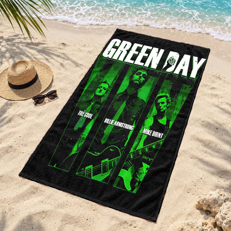 Green day Microfiber Beach Towel Quick Dry Sand Free Lightweight Beach Towels for Travel Swimming Camping