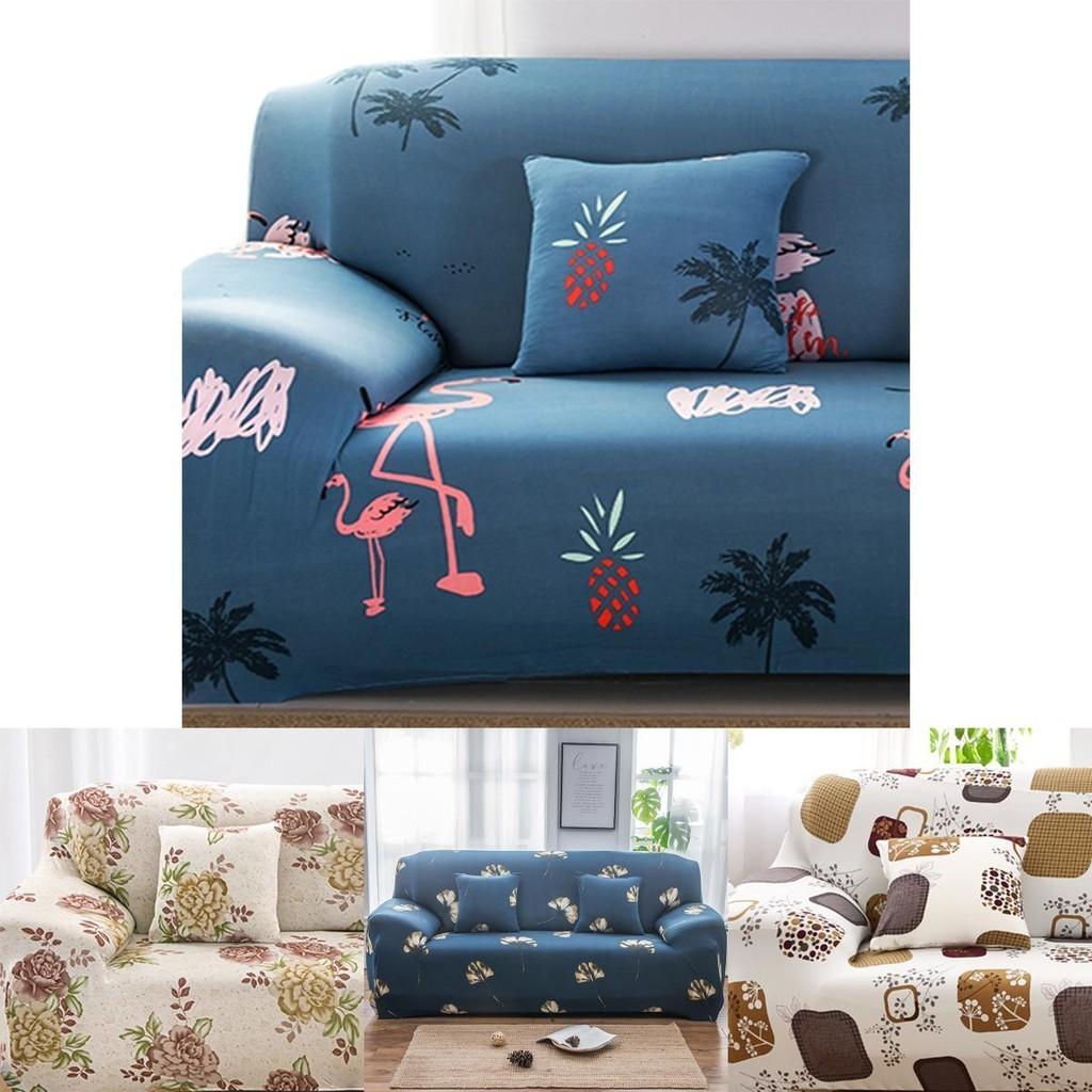 Eleganter Sofabezug mit Blumendruck für Ein- bis Viersitzer-Couches, weicher und strapazierfähiger Überwurf