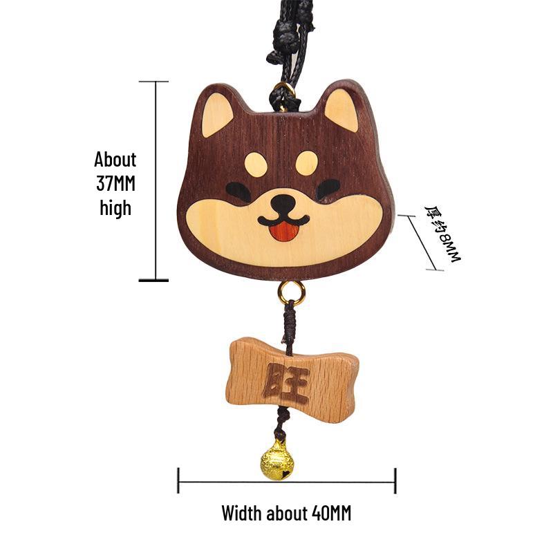 Portachiavi con Ciondolo Orso e Gatto in Legno - Carino Ornamento Senza Volto per Borse e Telefoni