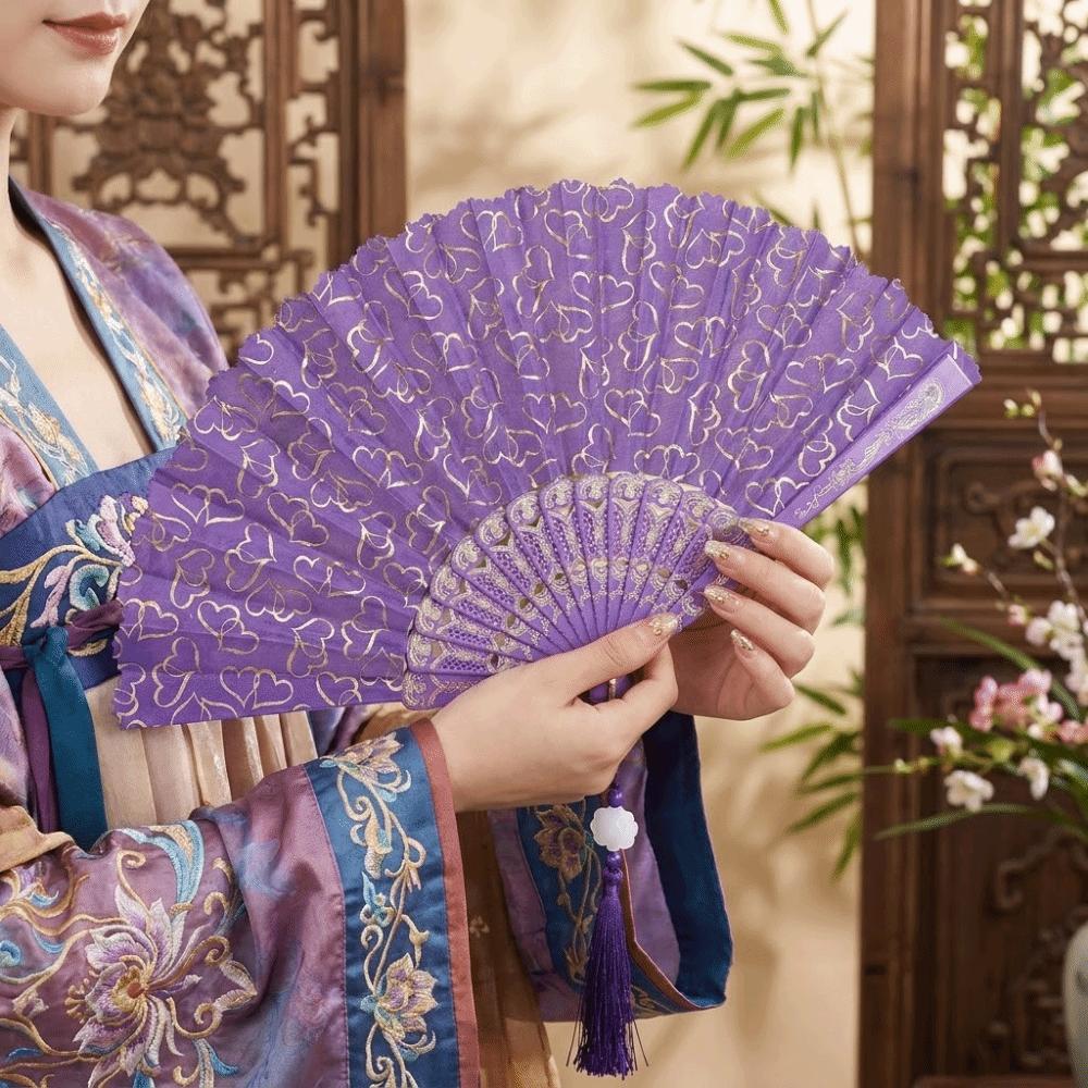 Mit Quasten Faltfächer Chinesischer Stil Handkurbelfächer Handgefertigter Fächer Party Hochzeit Zubehör