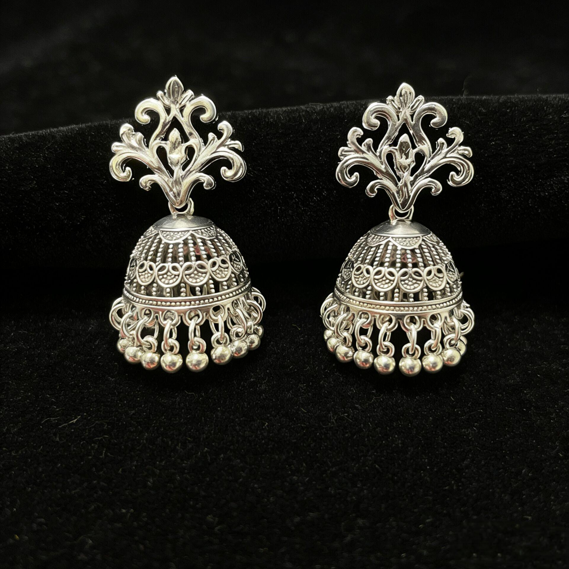 Bohemian Retro Floral Pattern Ethnic Style Bell Earrings for Women