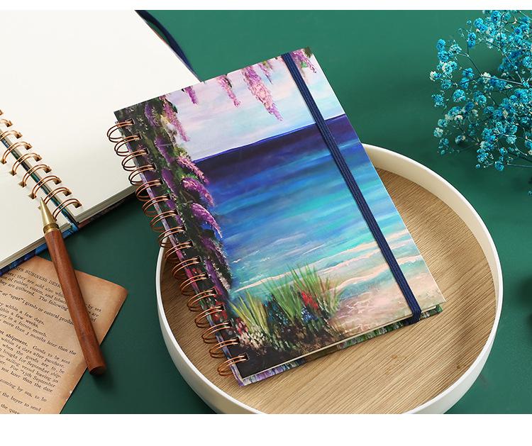 A5I High-Value Student Oil Painting Notebook: B5 Side-Flip with Horizontal Lines and Blank Pages