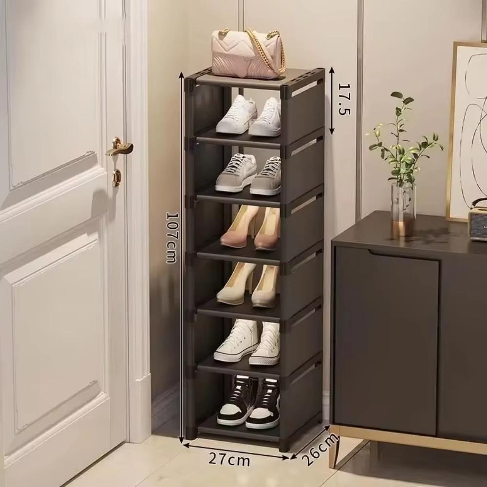 Stackable Multilayer Shoe Rack Narrow Shape Sneakers Shoe Storage Save Space Doorway Corner Shoe Rack Large Capacity Shoe Stand