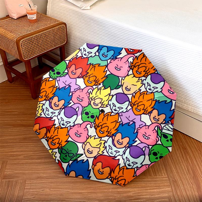 

1PC Automatic Folding Umbrella Dragon Ball Goku Pattern 8 Ribs Portable Foldable Travel Umbrella Christmas Birthday Gift разноцветный