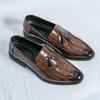 Men's shoes, pointed British small leather shoes, business dress, men's loafers, overfitting casual shoes