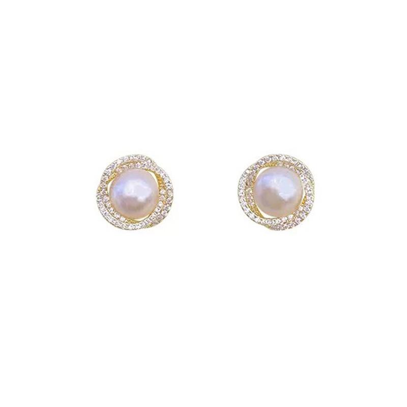 No Pierced Earrings, Natural Freshwater Pearl Stud Earrings, Female Elegance, Agate Earrings, No Pierced Exquisite Earrings.