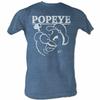Popeye Pacific Blue Heather Adult T-Shirt