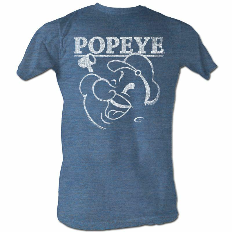 Popeye Pacific Blue Heather Adult T-Shirt M