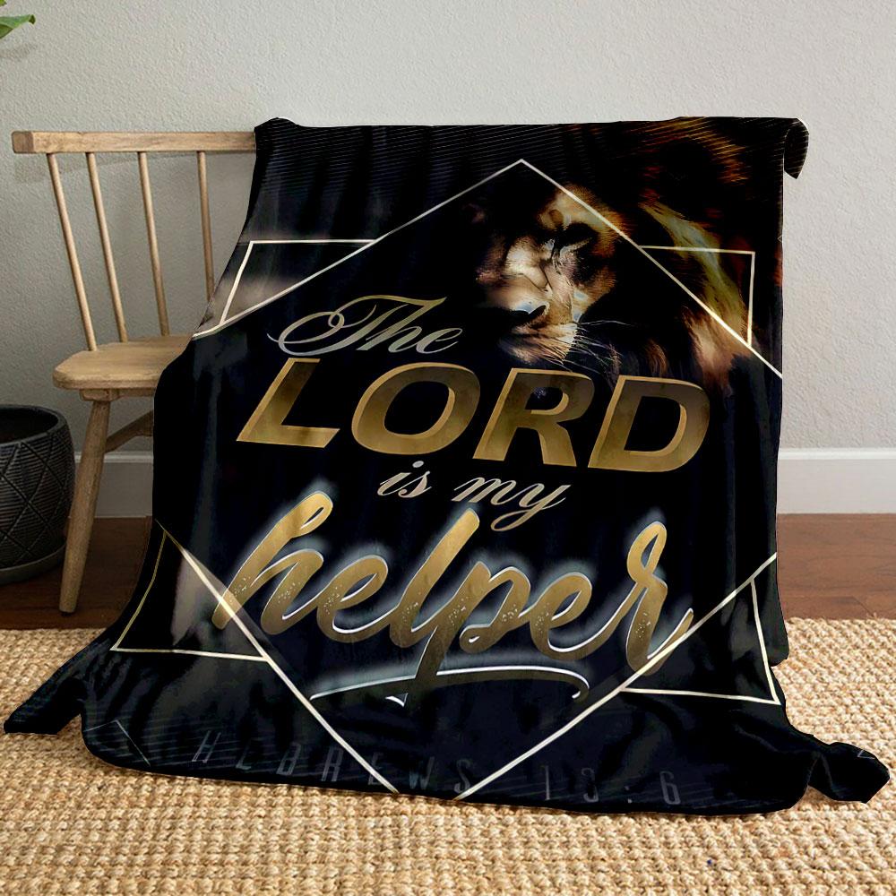 

The Lord Is My Helper Christian Throw Blanket Printed Blanket for Living Room Bed Couch lunch break Soft Cozy Blanket for Friend s festival Gift 80cm x 120cm