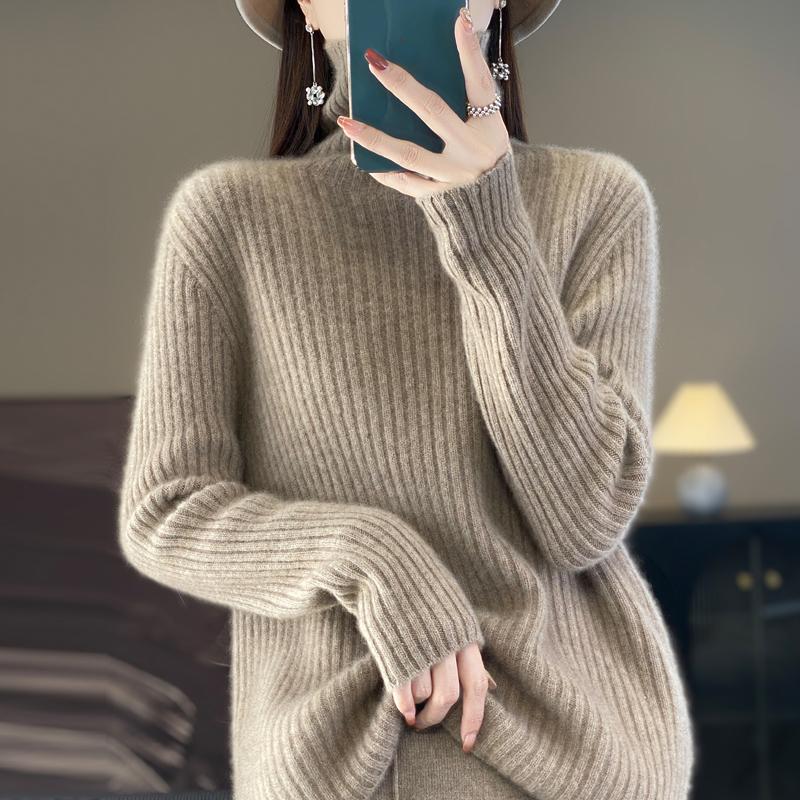 Women's Cashmere Sweater Qinghe Cashmere 30% Cashmere 70% Wool Autumn and Winter Pullover Warm and Fashionable