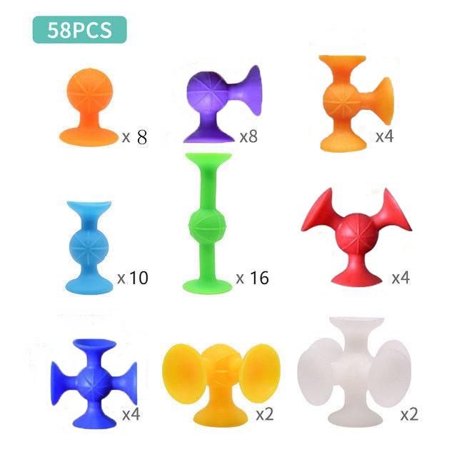 TPR Soft Suction Cup Building Blocks - Fun Educational DIY Toy for Kids