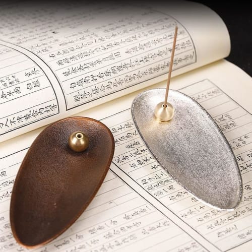 XZD Incense Holder, Incense Burner, Metal, Horizontal Stand, Incense Holder, Incense Burner, Japanese Style, Portable, Ideal for Meditation, Zazen, Re