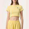 FILA X Hailey Collaboration Athletics Series Fashion Comfortable Short Sleeve T-Shirt Women tops Yellow A71W523101F-YE