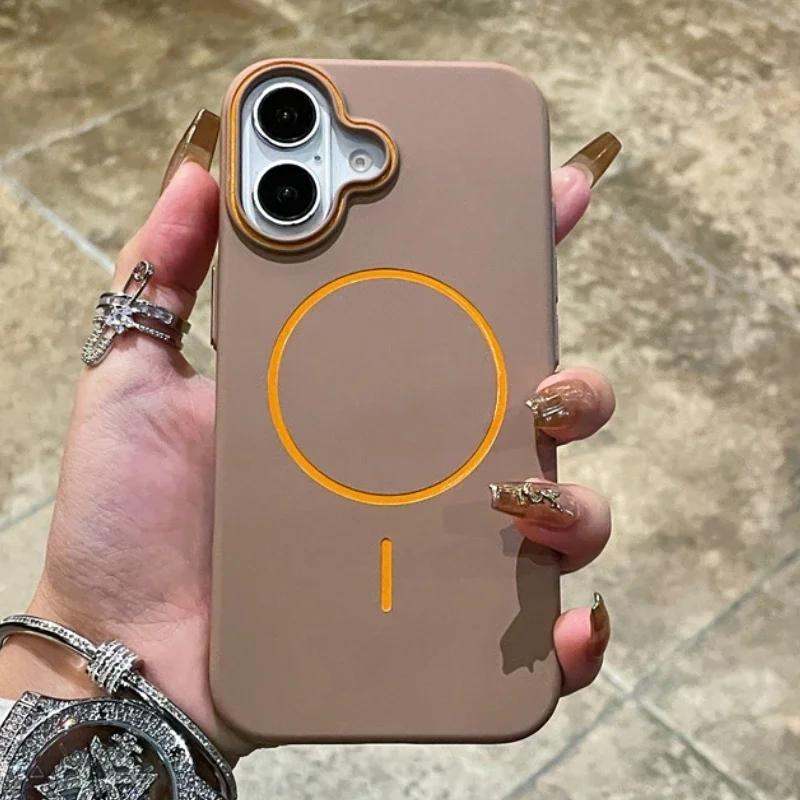 Luxury Matte Skin Hard PC Magsafe Case for iPhone 16 Pro Max 14 15 Plus 12 13 15 Pro Max Wireless Charging Magnetic Cases Cover