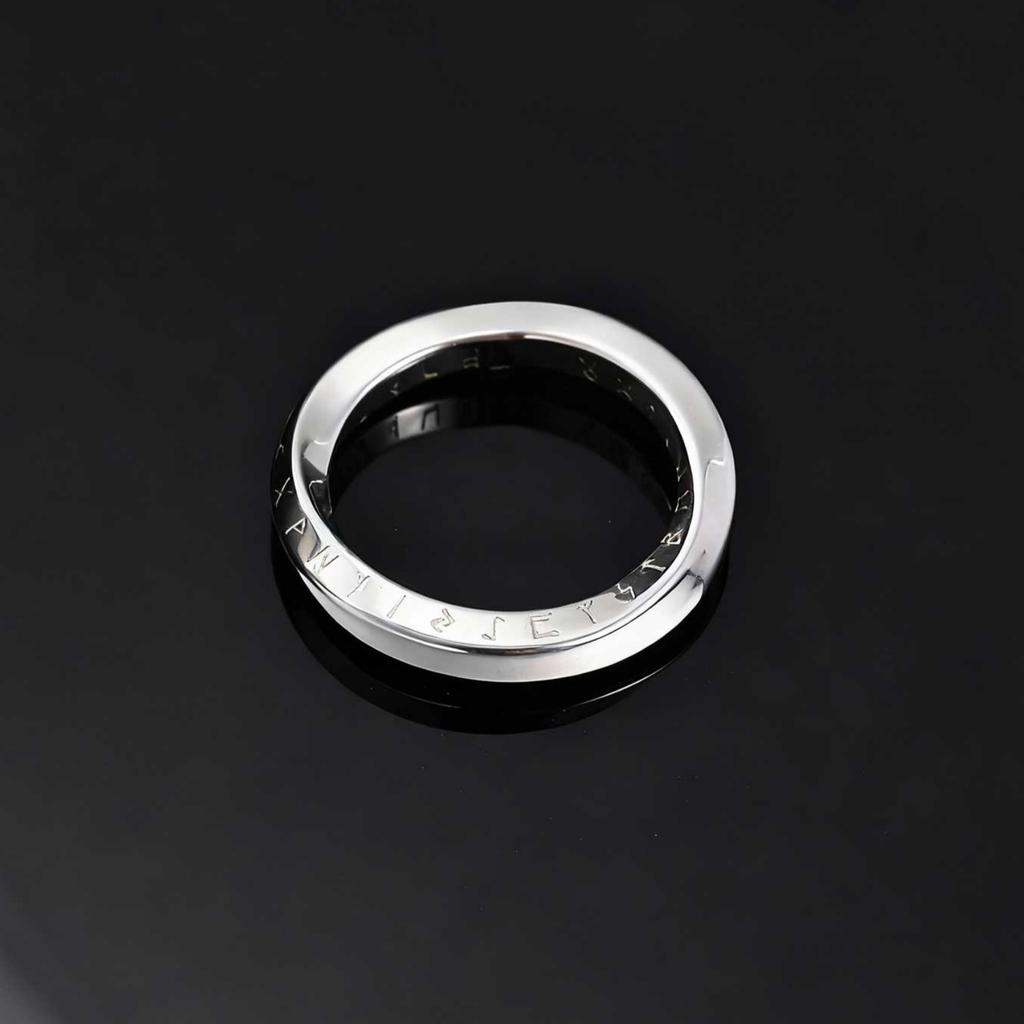 Vintage Viking Rune Symbol Mobius Ring for Men, Geometric Twisted Stainless Steel Rings, Fashion Finger Jewelry Size 7-12