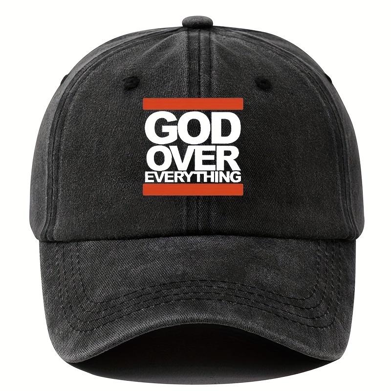 

GOD OVER EVERYTHING Baseball Cap | Vintage Dad Hat for Men s Outdoor Fishing Adjustable