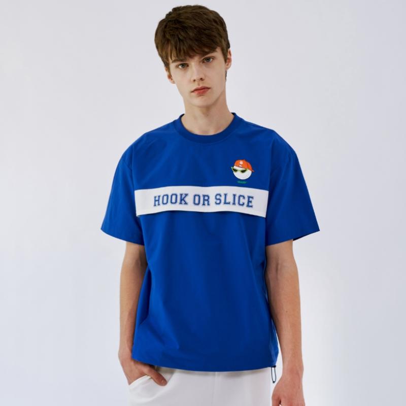 Goxo Woven PockeT T shirT Hook Slice Blue