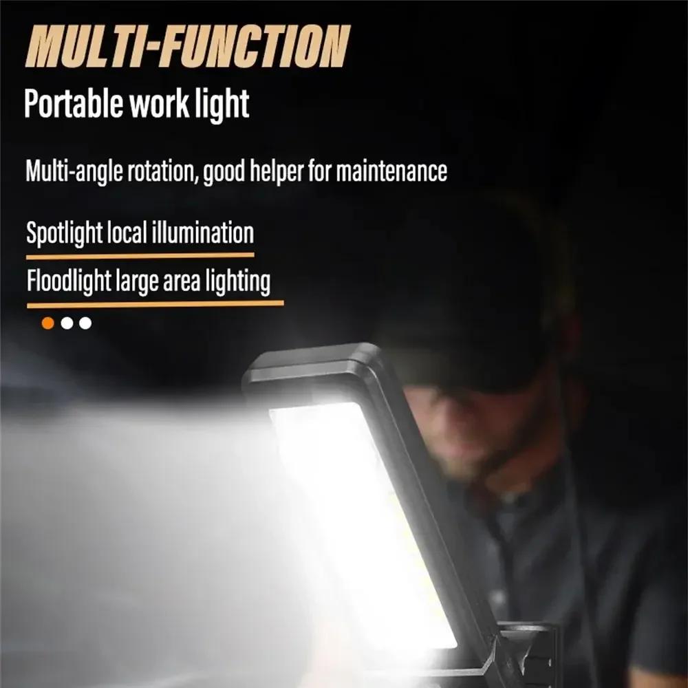 Rechargeable Camping LED Flashlight Work Light with Headband and Hook Headlamp Waterproof 6 Lighting Modes Suitable Night Work