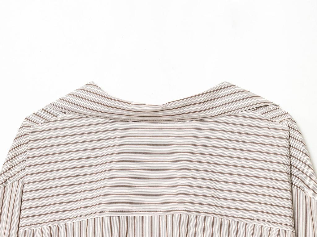 European Spring 2026 Women's Striped Batwing Long Sleeve Loose Shirt