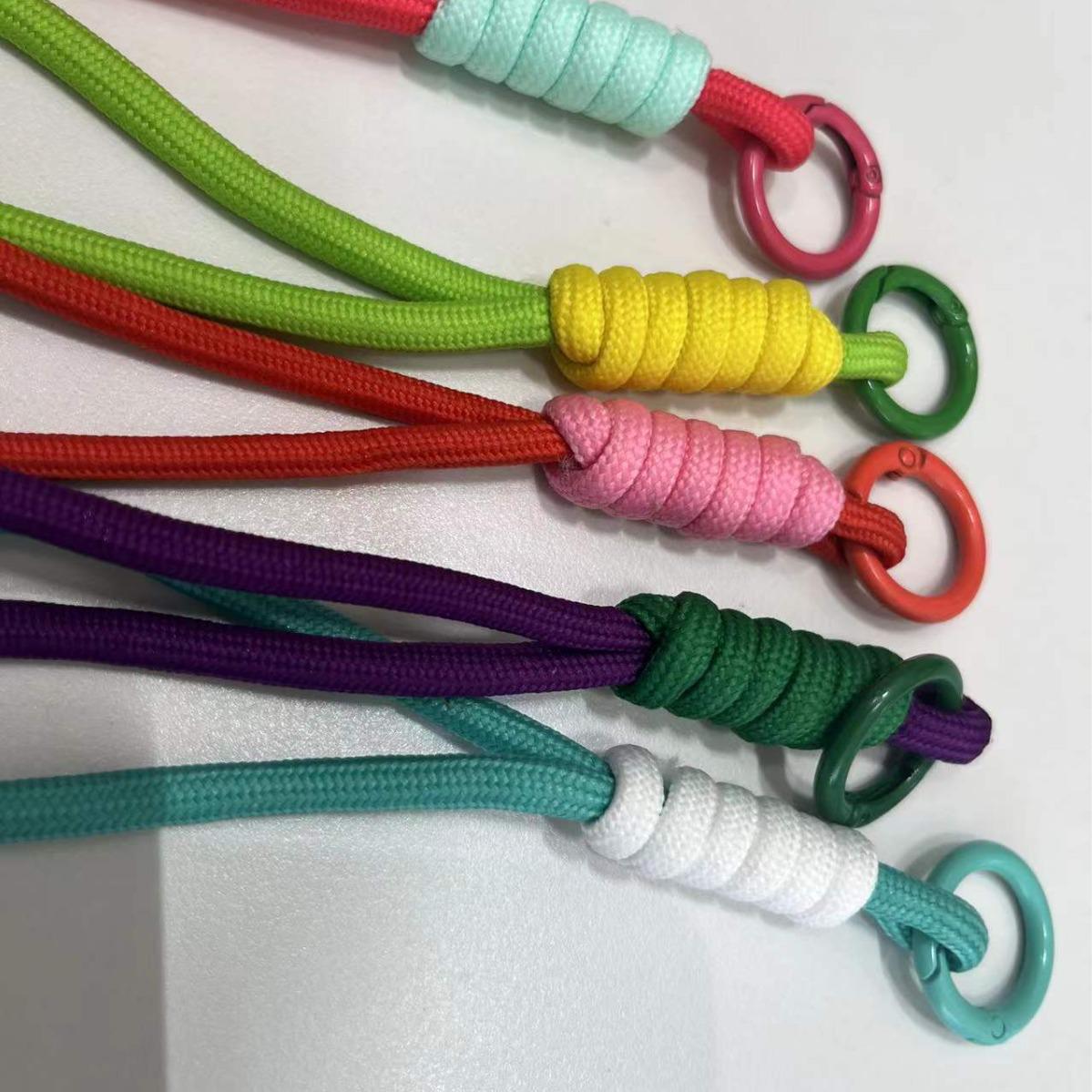 Multi-Color Mobile Phone Chain with Single Buckle Keychain Pendant Red