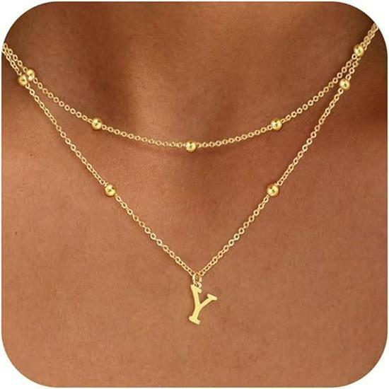 Exquisite 14K Gold Plated Copper Initial Pendant Necklace - Personalized and Fashionable Jewelry
