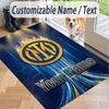 Custom Text Printed Rug Inter Milan Non Slip Floor Carpet For Home Room Decor