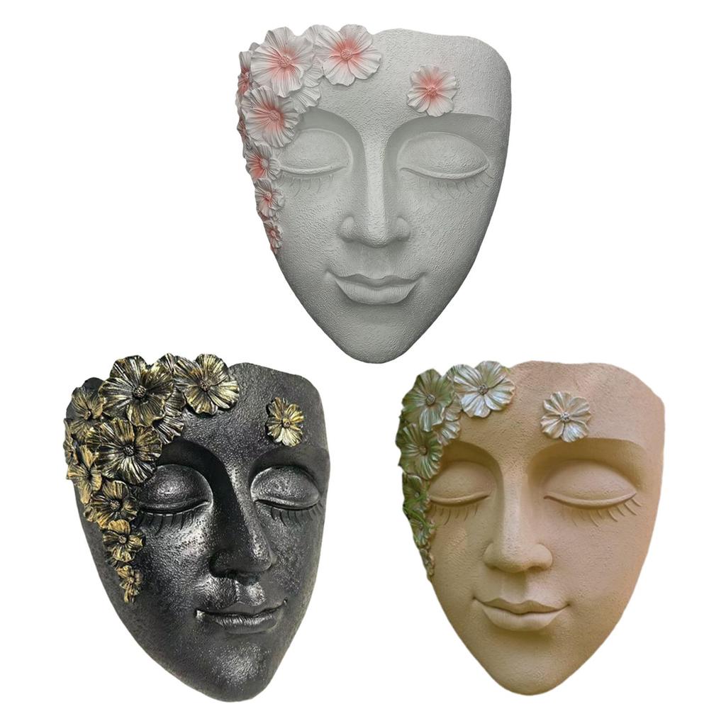 Face Sculpture Wall Planter Figure, Creative Hanging Plant Pot Flowerpot for