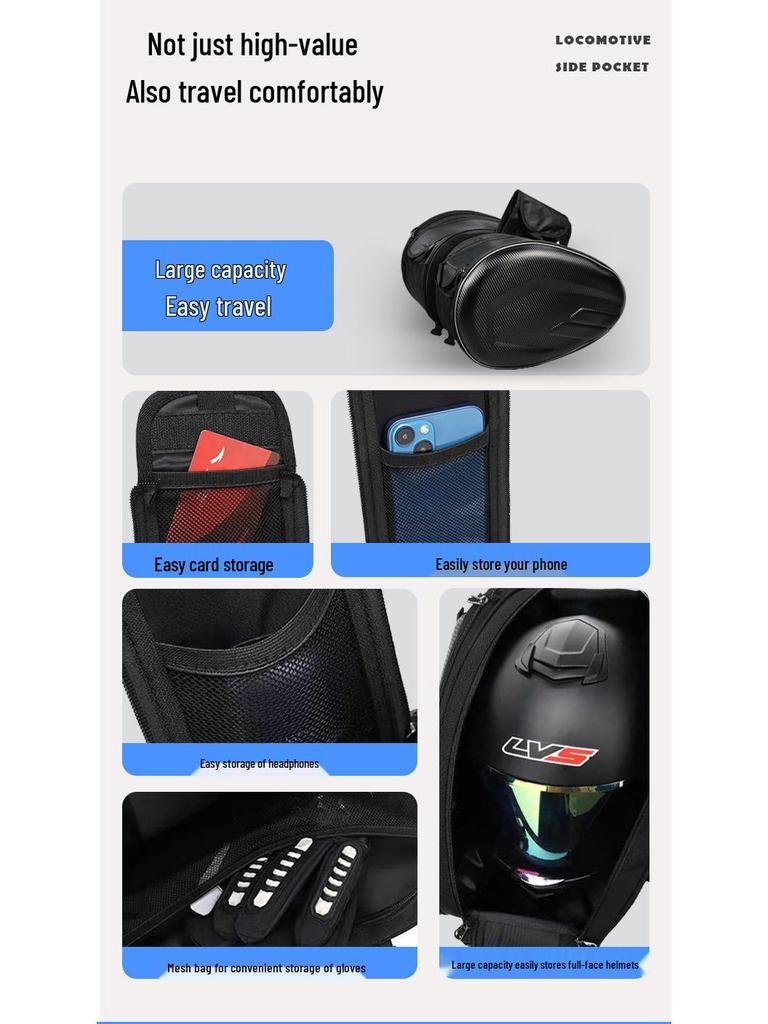 Waterproof Motorcycle Saddlebag - Large-Capacity, Versatile Travel Side Bag for Long-Distance Riding