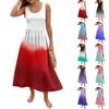 Ladies' Gradient Printed Summer Casual and Fashionable Sleeveless Long Dress
