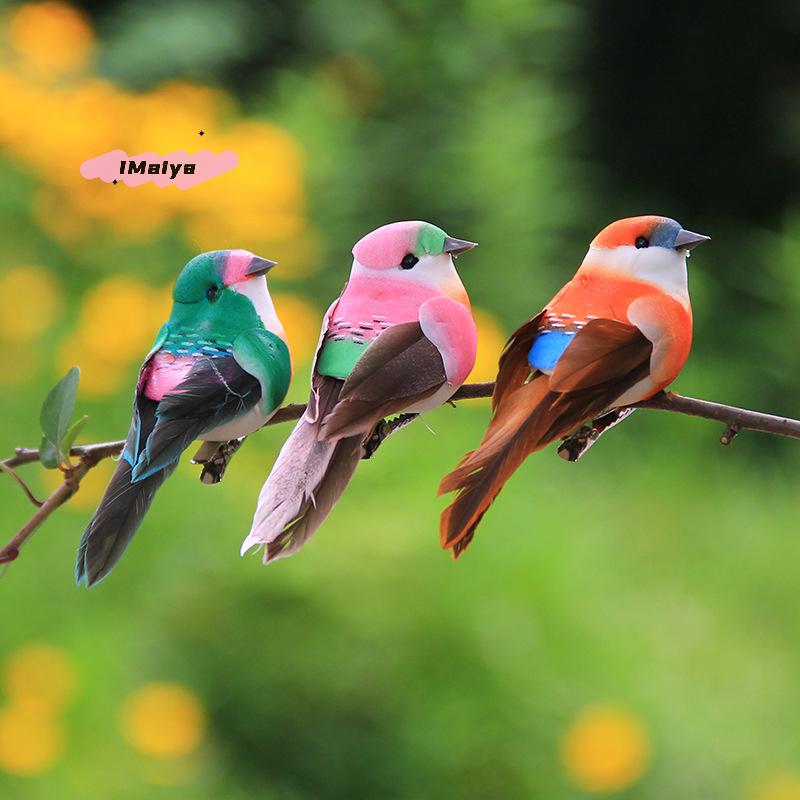 M-1pcs Cute Artificial Birds Fake Foam Animal Simulation Feather Birds Models Tit DIY Craft Home Garden Ornament Decoration