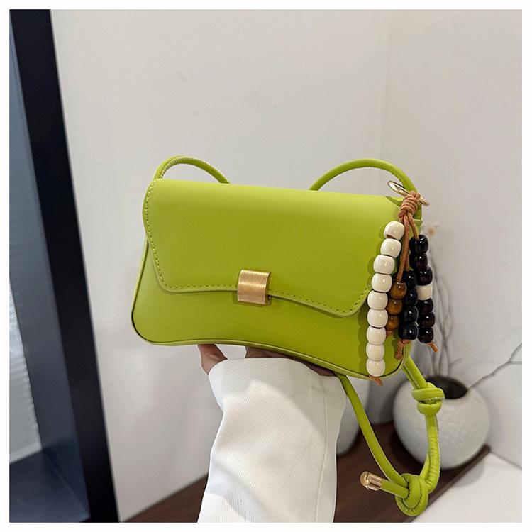 

Fashionable Knot-shaped Shoulder Strap Crossbody Bag - Versatile Small Square Bag With pendant зелений
