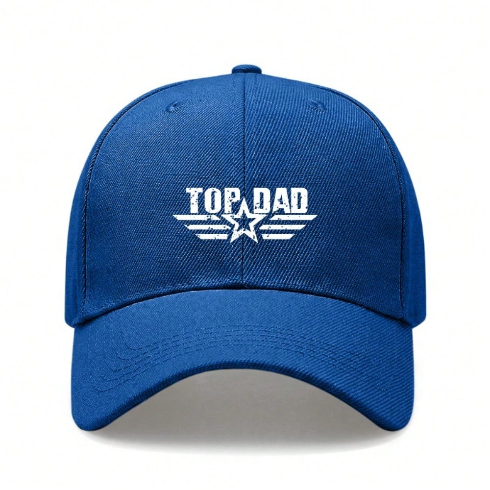 Light Beige Baseball Cap - "TOP DAD" Letter Print Polyester Adjustable Breathable Outdoor Sports Hat Unisex Dad Hat