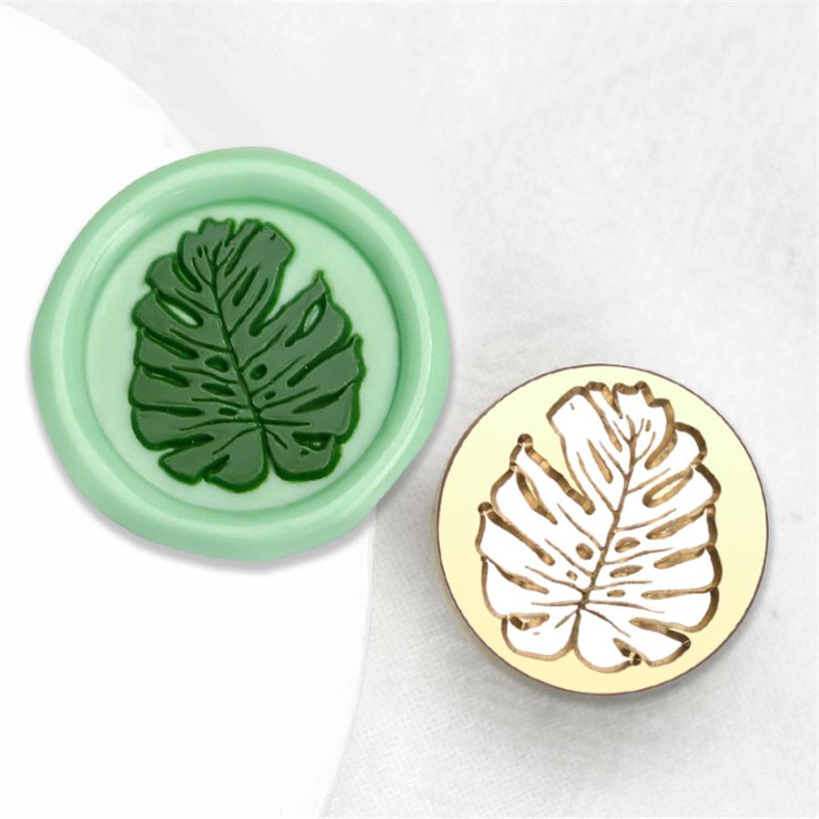 Botanical Monstera Leaf Wax Seal Stamp Classic Plant Vintage Sealing Wax Stamp Retro 25mm Removable Brass Head for Wedding Invit