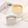 Trendy Minimalist Geometric Punk Bracelet: Bold, Glossy Rectangular Design