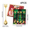 Coffee Stir Spoons 4 Pieces Stainless Steel Christmas Coffee Spoons Decorative Teaspoons Set For Dessert Eating Cooking Cream