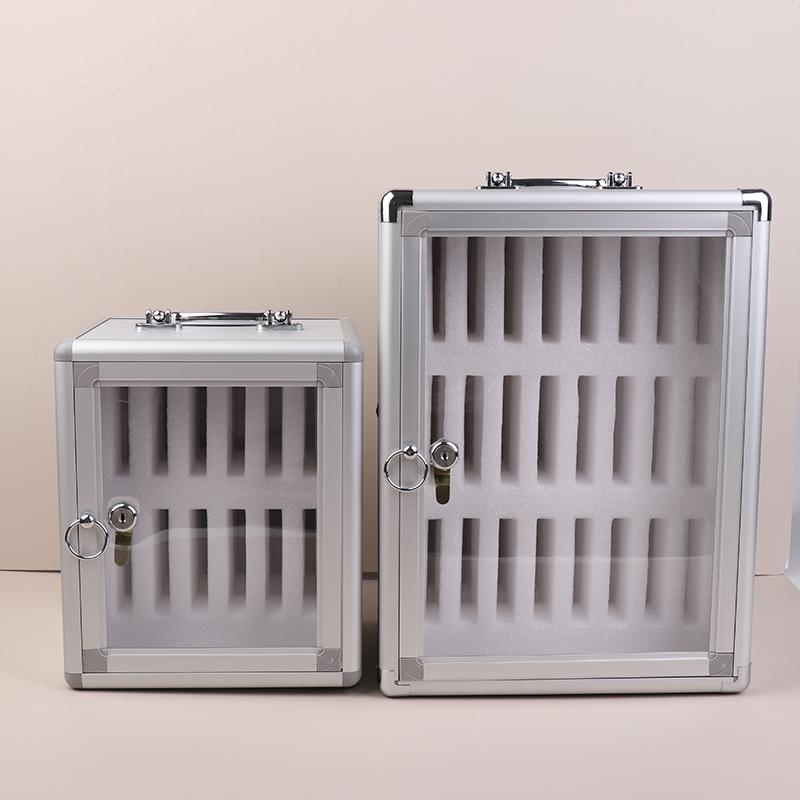 8/12/24/30 Positions Mobile Phone Safe Storage Case Display Holder Cabinet Aluminum Alloy Cell Organizer
