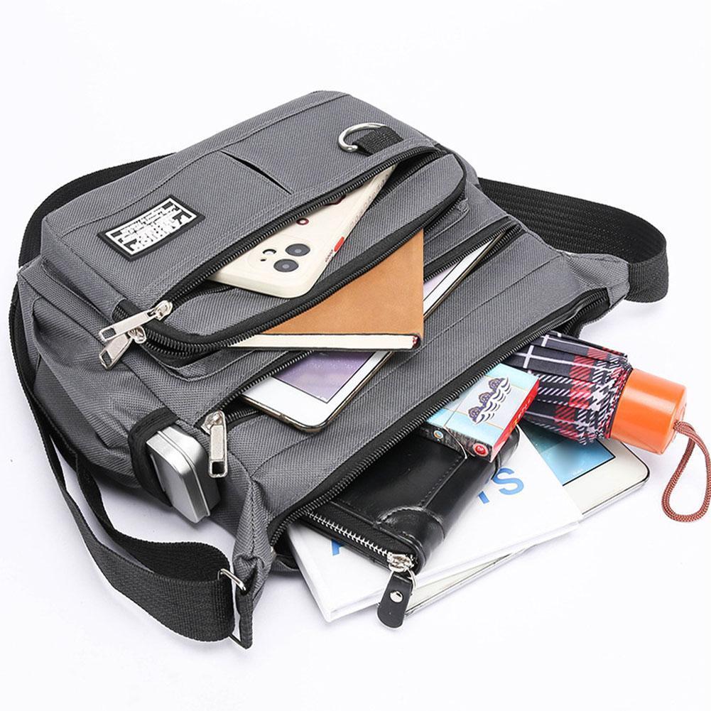 New Multi-layer Pocket Design Oxford Shoulder Bag Large Casual Capacity Single Crossbody Bag Messenger Men's Fashion Should