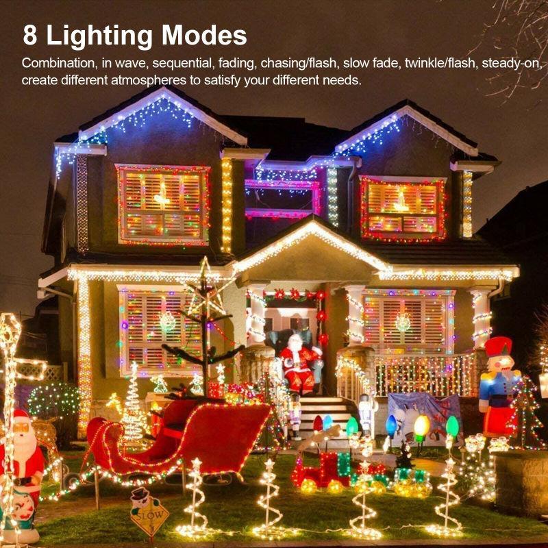 33ft/10m Led String Light 8 Modes Dimmable Waterproof Multi-color Outdoor Rope Strip Light With Remote Control