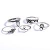 10Pcs Elephant Moon Flower Rhinestone Women Vintage Above Knuckle Midi Ring Set