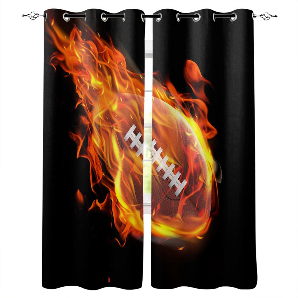 American Rugby Series Thin Sunshade Curtains Like Rugby Boys Bedroom Decoration Curtains Digital Printing Custom Style