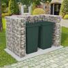 VidaXL Double Rubbish Bin Gabion Frame Steel 180 X 100 X 120 Cm 142559