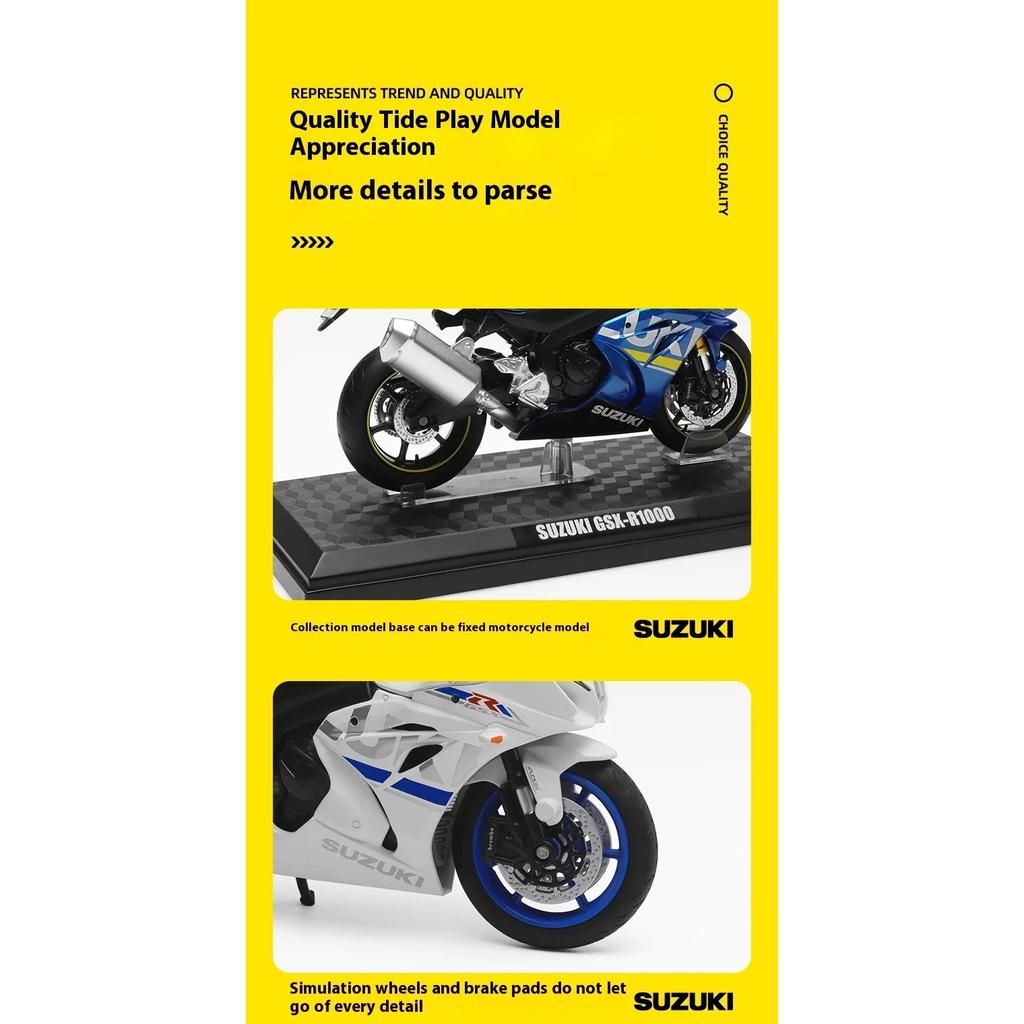 1/12 Scale Suzuki GSX-R1000 Motorcycle Toys Alloy Diecast Model Collect Hobby Model Ornaments Gift for Friend Boys Kids Toys