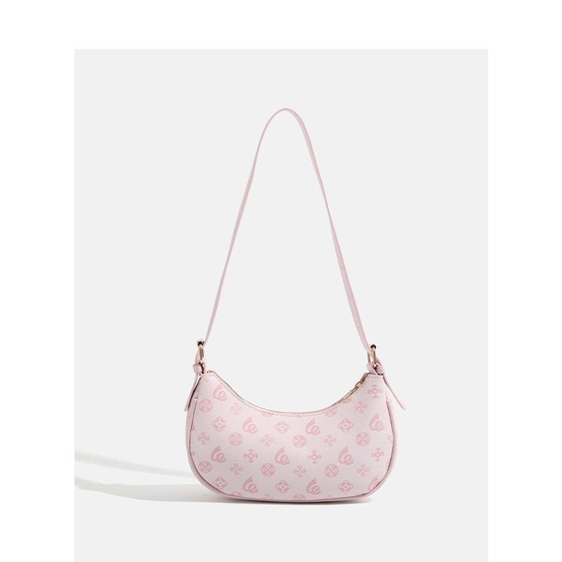 New Fashion Moon Shape Print Ladies Underarm Purse, Chic All-Match Multiway Top Handle Shoulder Bag For Daily Outfit