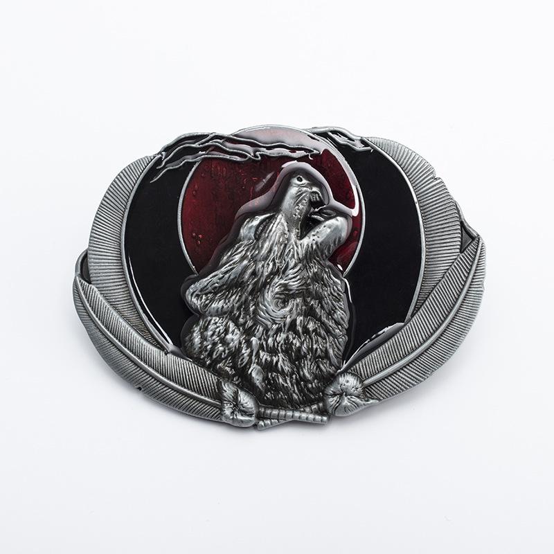 Exklusive Waldwolfjäger Gürtelschnalle - Glatt, Retro Hip Hop Amerikanischer Westen Design