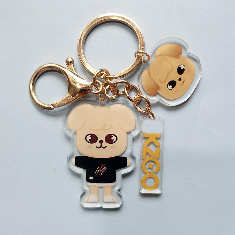 Stray Kids SKZOO Cartoon Double Sided Acrylic Keychain Cute Anime Character Keyring Bag Pendant Fan Merchandise Gift for STAY