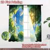 2D flat printing 2pcs Curtains Anime Sky Sun Trees Digital Printed Polyester Drapes Family Party Use for living room decor for