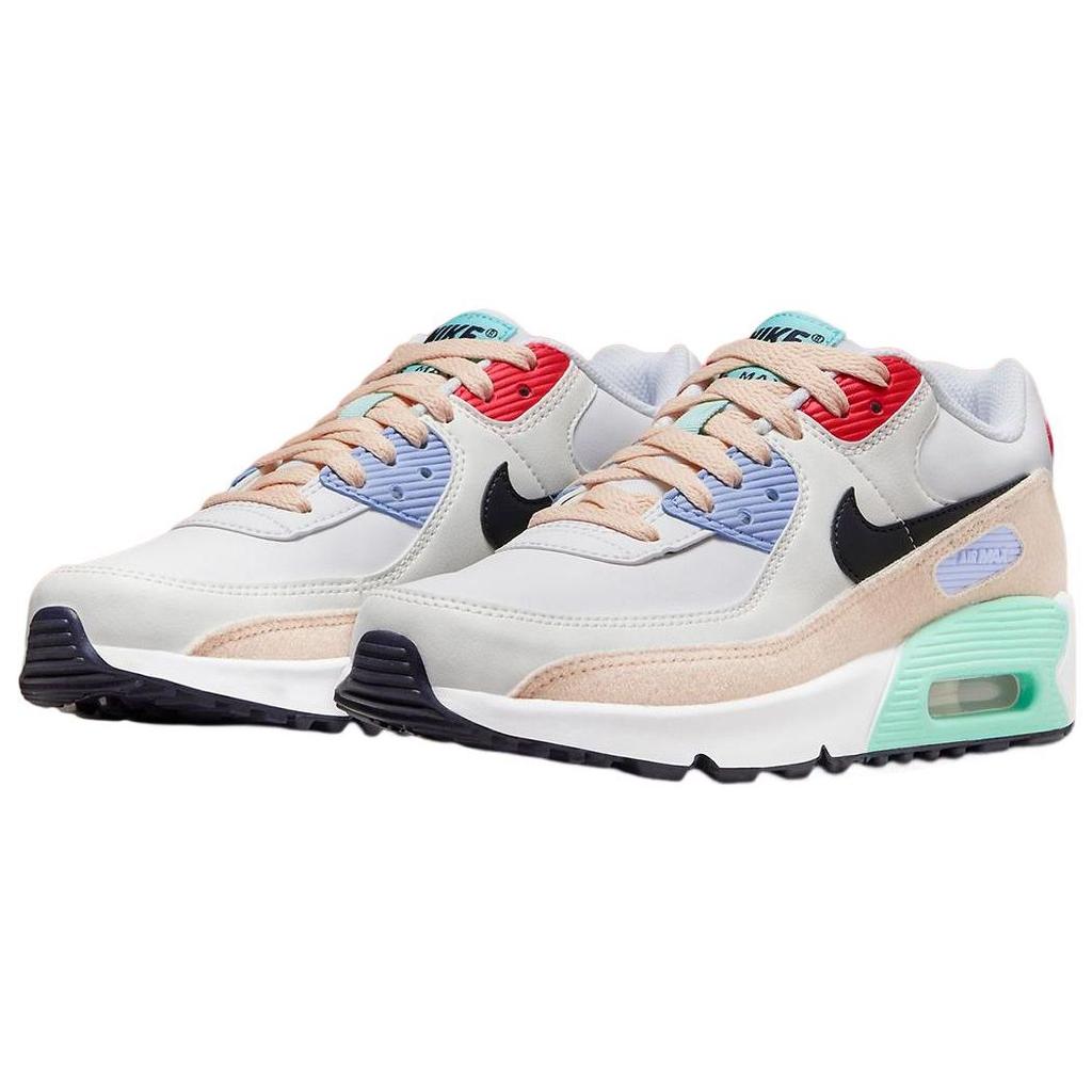 Nike Air Max 90 Leather SE GS Nášivky Dětské Tenisky Bílá Písková Kobaltově Blažená DZ2888-100